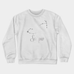 Scorpio Zodiac Constellation in Silver Crewneck Sweatshirt